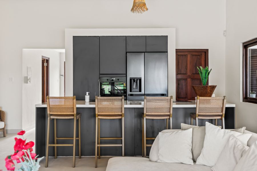 View from the sitting area to the kitchen
